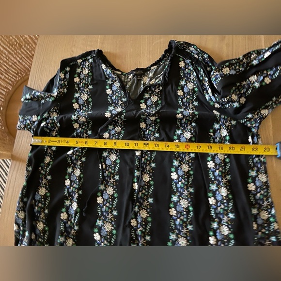 Talbots|Floral Tie Neck Smocked Blouse, Size 2X, Petite ••• Boho - Picture 10 of 11